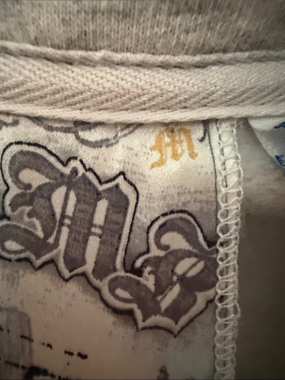 L.A.M.B. Light Gray Zip-Up Hoodie Bomber Jacket with Small Chest Patch - Picture 4 of 11